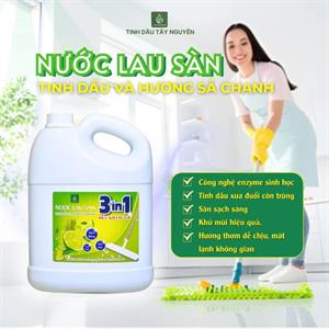 Nước lau sàn Sinh học 3IN1 Đức Khang GR Tinh dầu và Hương Chanh Sả 4L